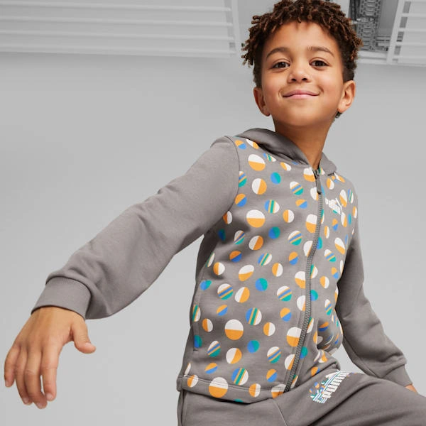ESS+ SUMMER CAMP: Lille børns PUMA Hoodie med lynlås – Perfekt sommerbeklædning til de små eventyrere!
