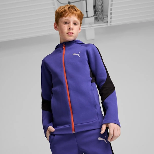 PUMA EVOSTRIPE: En fantastisk hættetrøje til store børn, fuld af stil og komfort. Klar til eventyr!